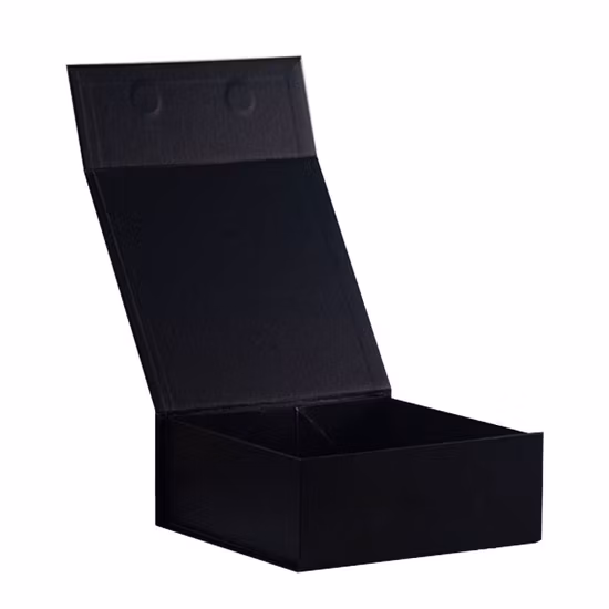 Confezione regalo personalizzata in cartone rigido pieghevole stampato nero di lusso con chiusura magnetica per vino/vestiti/abbigliamento/scarpe/cosmetici/regalo