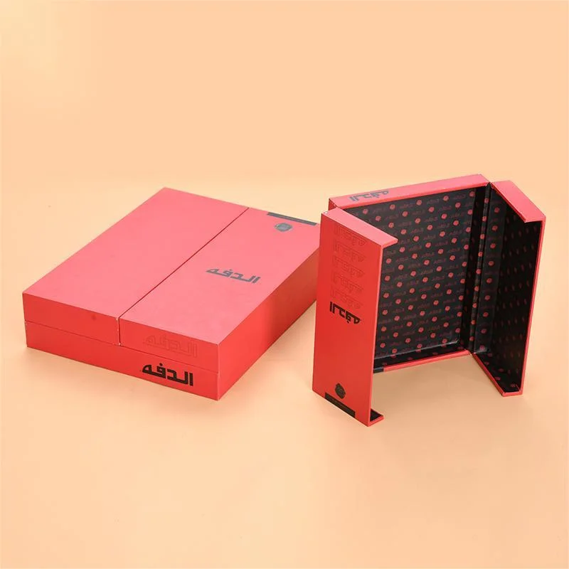 Custom Red Square Rigid Perfume Box Printing Branded Logo Double Open Door Cardboard Box for Candles