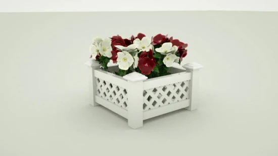 Plastica bianca in PVC quadrata facile da montare per piantare ortaggi e fiori, scatola da giardino rettangolare in vinile, grandi fioriere da esterno