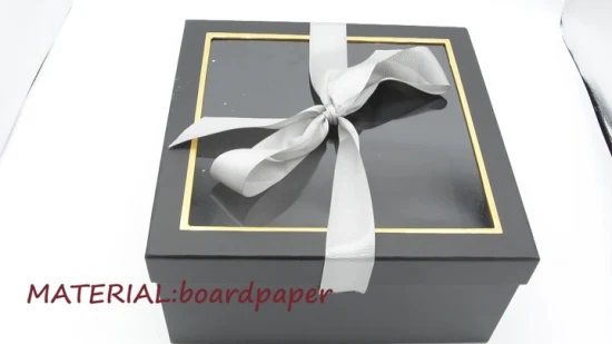 Scatole regalo di lusso con cassettiera per imballaggio nera con stampa a caldo con logo personalizzato