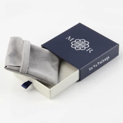 Confezione regalo per gioielli con vetrino per cassetto in carta personalizzato con sacchetto in velluto Falp